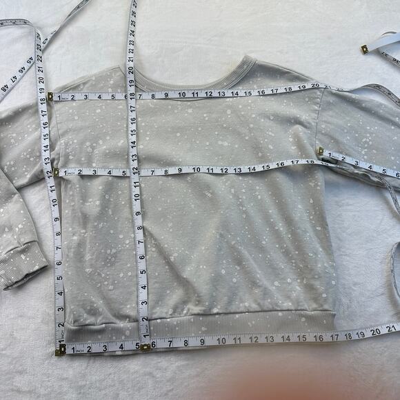 Jungmaven Womens Paint Splatter Sweatshirt Greige White Small EUC Hemp Cotton - Picture 6 of 16